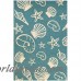 Beachcrest Home Monticello Cardita Shells Hand-Woven Turquoise Indoor/Outdoor Area Rug SEHO2693